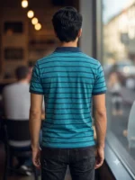 Men's Champion Striped Collar Neck Tshirt - Image 2