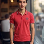 Men's Wrangler Solid Red Collar Neck Tshirt