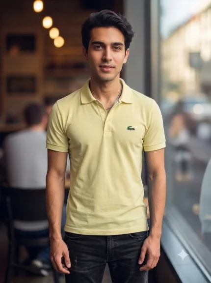 Men's Lacoste Solid Collar Neck Tshirt