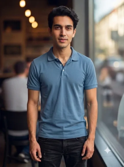 Men's WES Solid Collar Neck Tshirt