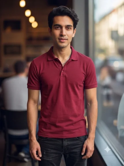 Men's WES Solid Collar Neck Tshirt