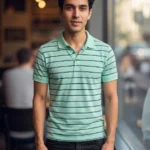 Men's DJC Striped Collar Neck Tshirt