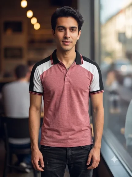 Men's Primark Tri Colour Collar Neck Tshirt