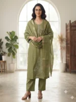 Women's Trendy Premium Roman Silk Kurti Set