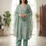 Women's Trendy Premium Roman Silk Kurti Set