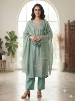 Women's Trendy Premium Roman Silk Kurti Set