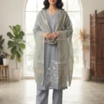 Women's Trendy Premium Roman Silk Kurti Set