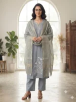 Women's Trendy Premium Roman Silk Kurti Set