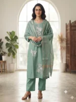 Women's Trendy Premium Roman Silk Kurti Set