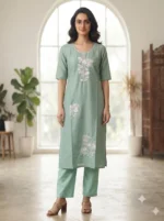Women's Trendy Premium Roman Silk Kurti Set - Image 2