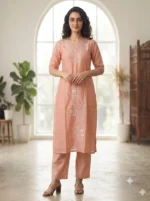 Women's Trendy Premium Roman Silk Kurti Set - Image 2