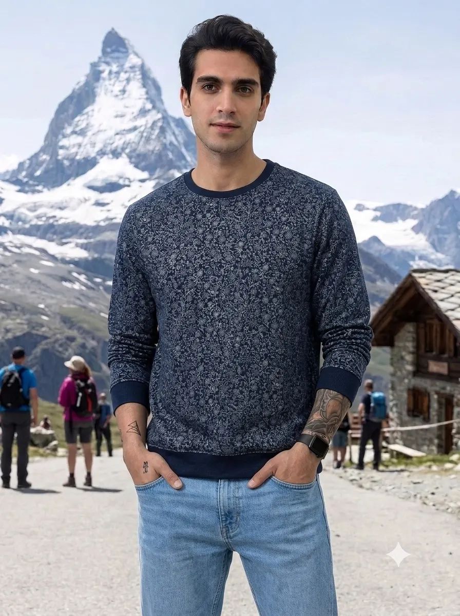 1790413452444 Men's Allen Solly Printed Sweatshirts - Image 1