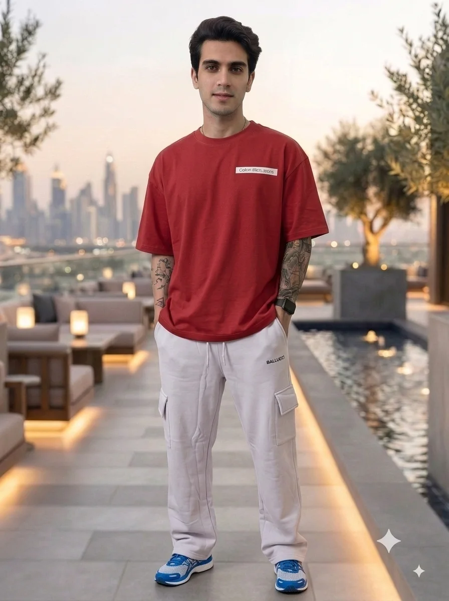 1790416916282 Men's Trendy Stylish Baggy Trackpants - Image 1