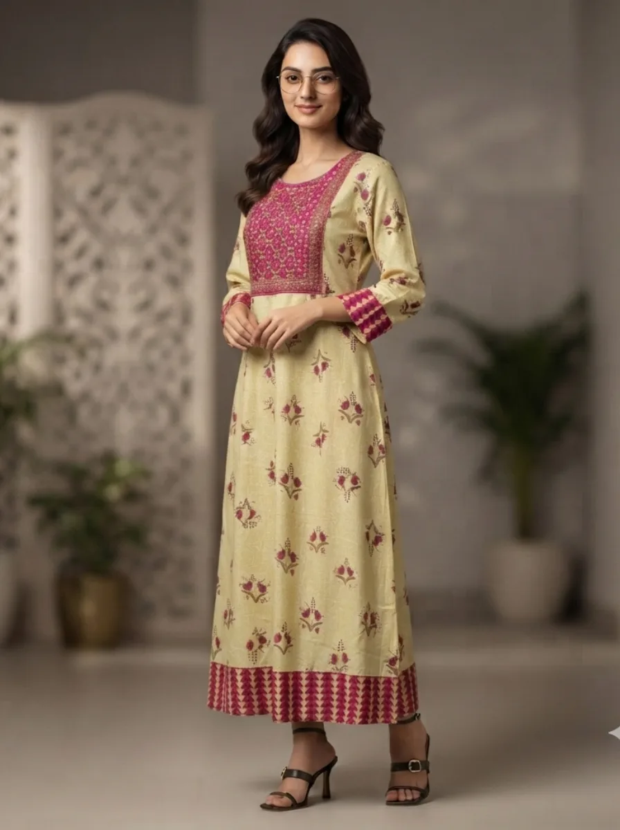 Partywear Kurti 15 Women's Stylish Umbrella Kurtis - Image 1