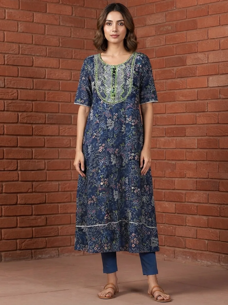 Partywear Kurti 16 Women's Stylish Umbrella Kurtis - Image 1
