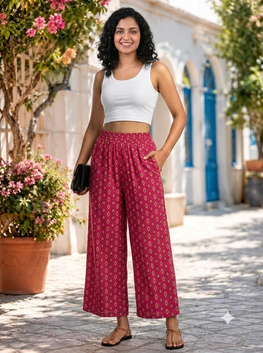1791126414653 Women's Free Size Trending Printed Palazzo Pants - Image 1